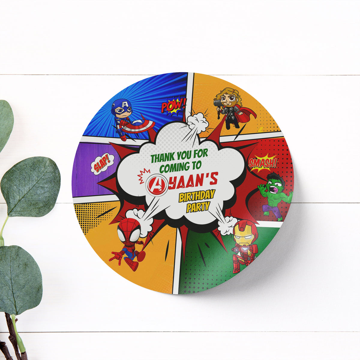 Thank you Stickers | Avengers Theme – Ezyprints Studio