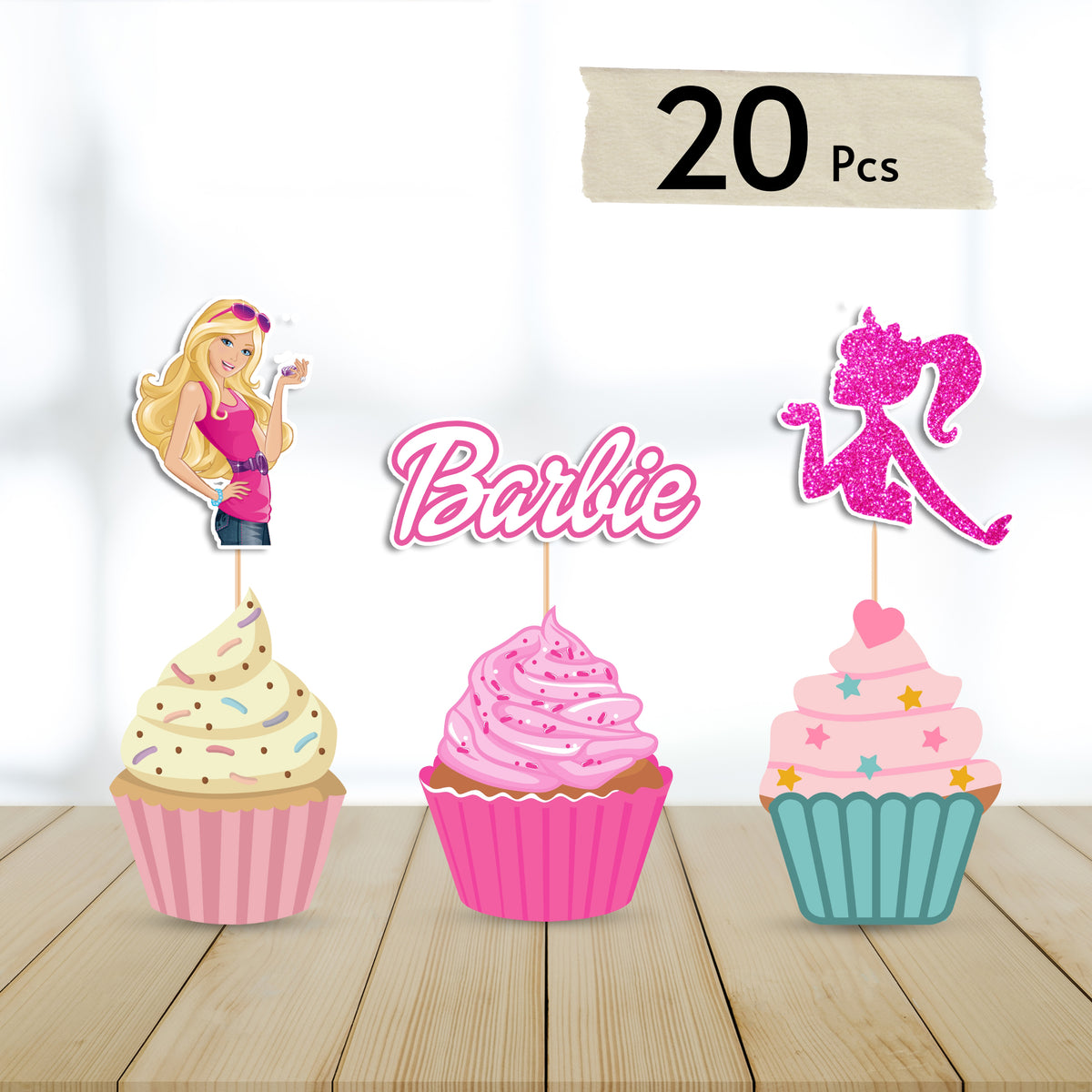 Cupcake Toppers Barbie Girl Theme