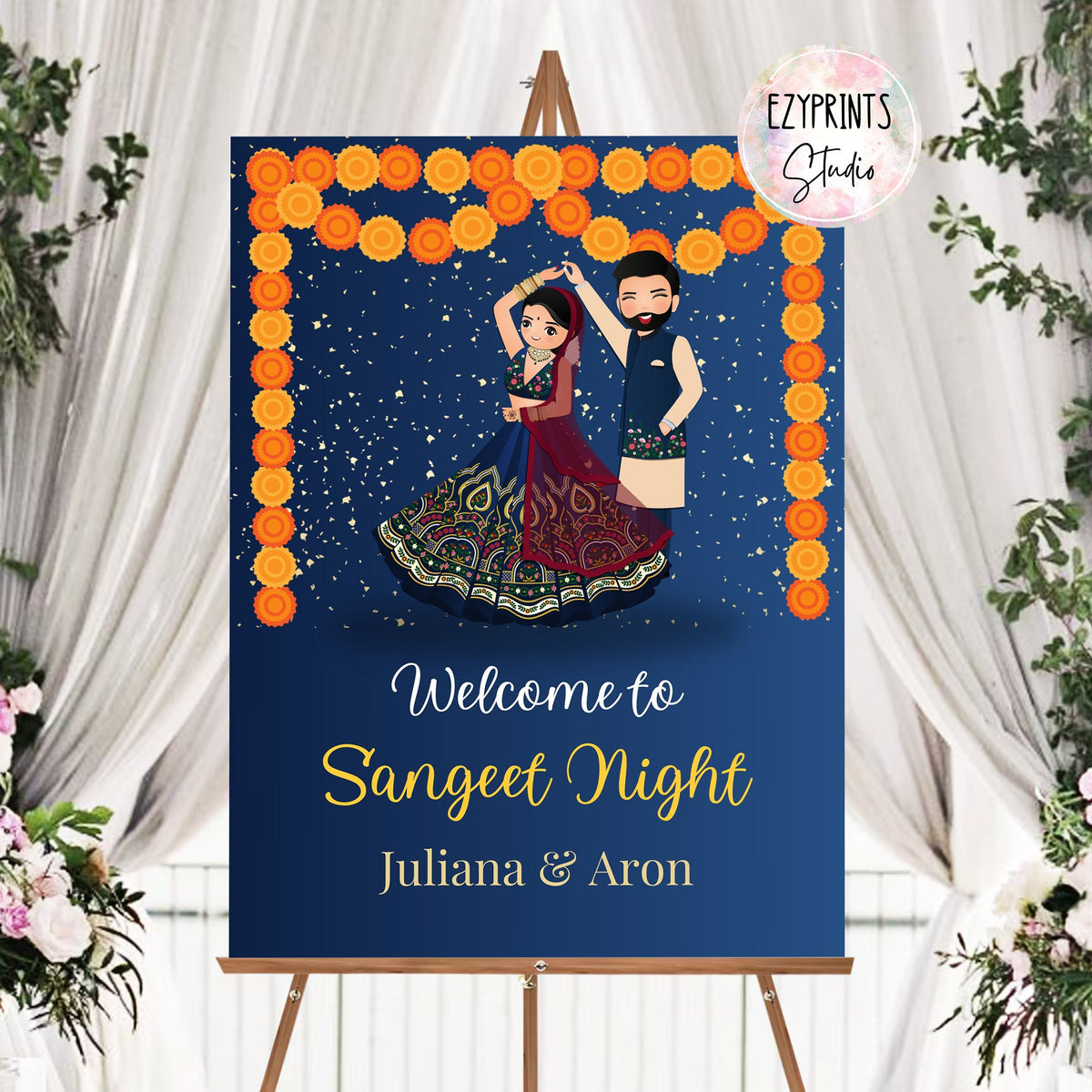 Indian Wedding Welcome Sign | Sangeet – Ezyprints Studio