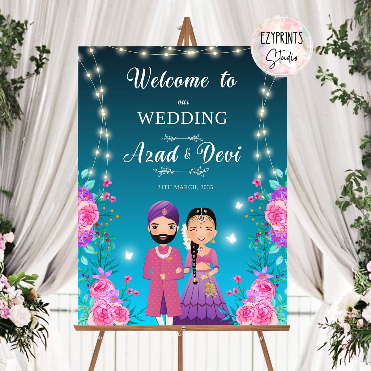 Indian Wedding Welcome Sign – Ezyprints Studio
