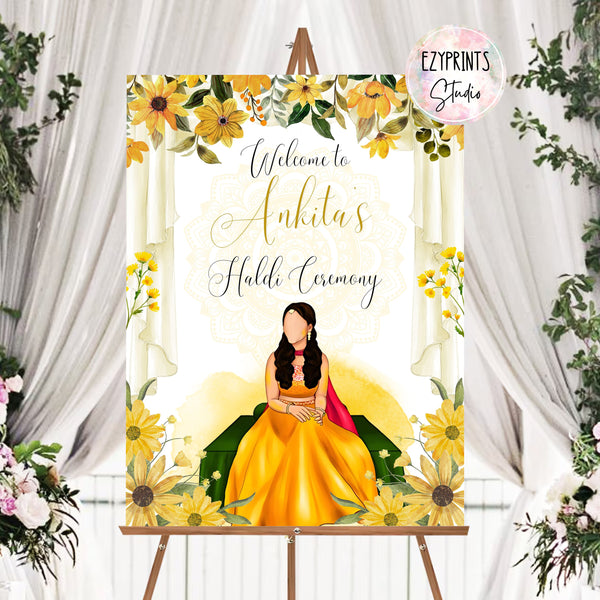 Indian Wedding Welcome Sign | Haldi Ceremony