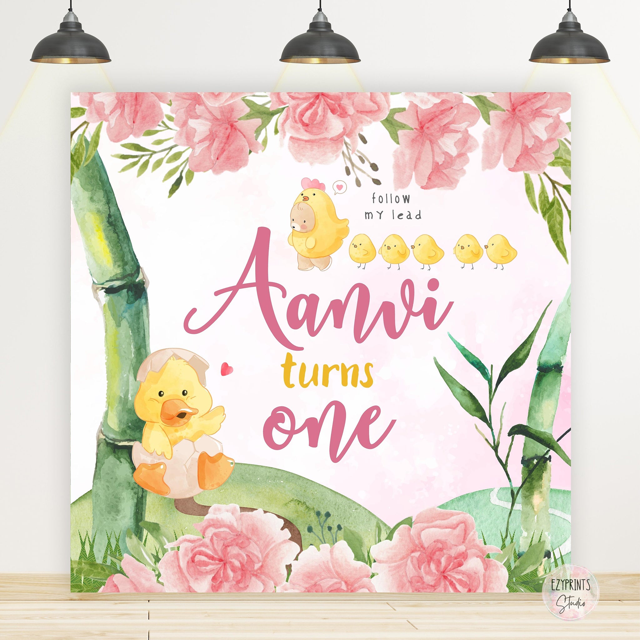 5 Little Ducks Theme Birthday Backdrop