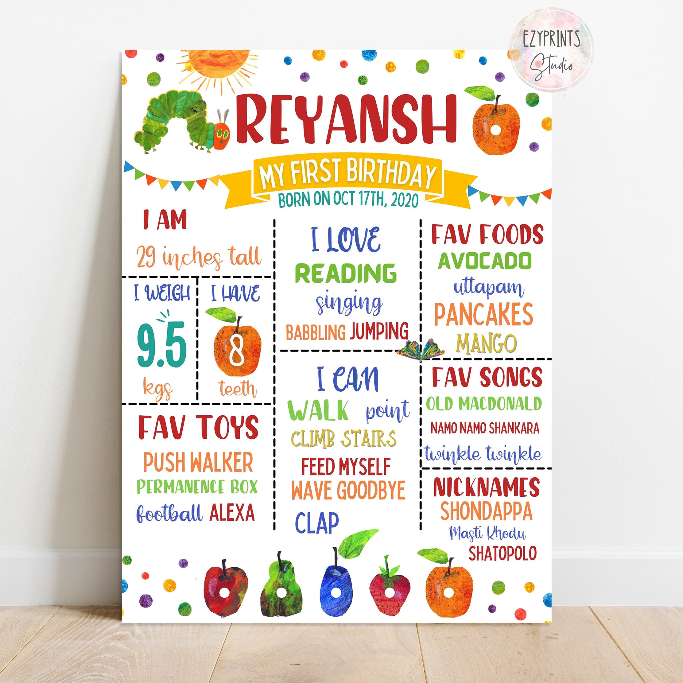 the very hungry caterpillar chalkboard