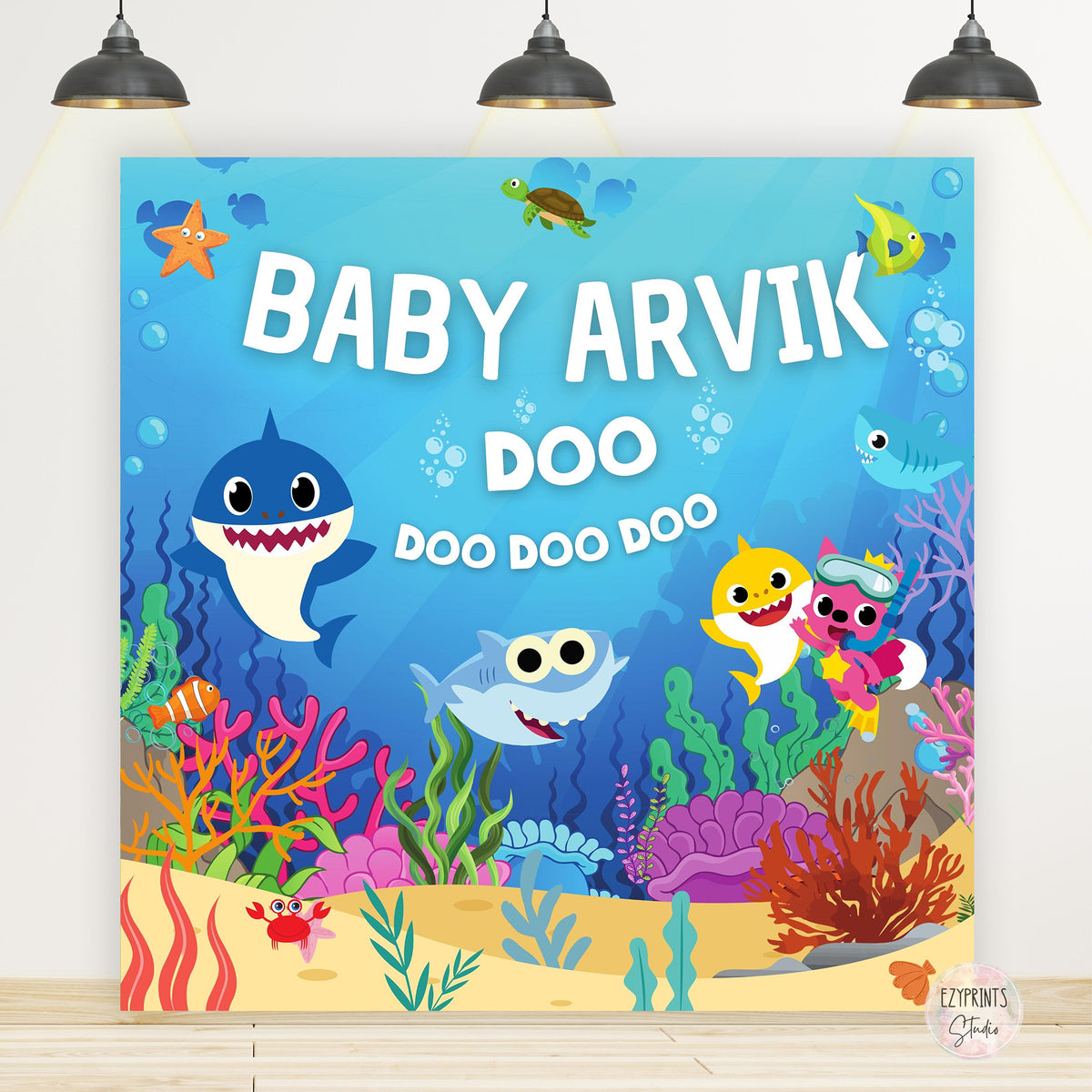 Baby Shark Birthday Backdrop – Ezyprints Studio