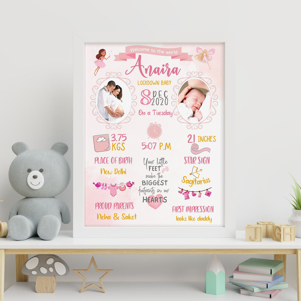 Birth Stats Frame Baby Girl Pink Ezyprints Studio birth-stats-frame-baby-girl-pink-ezyprints-studio