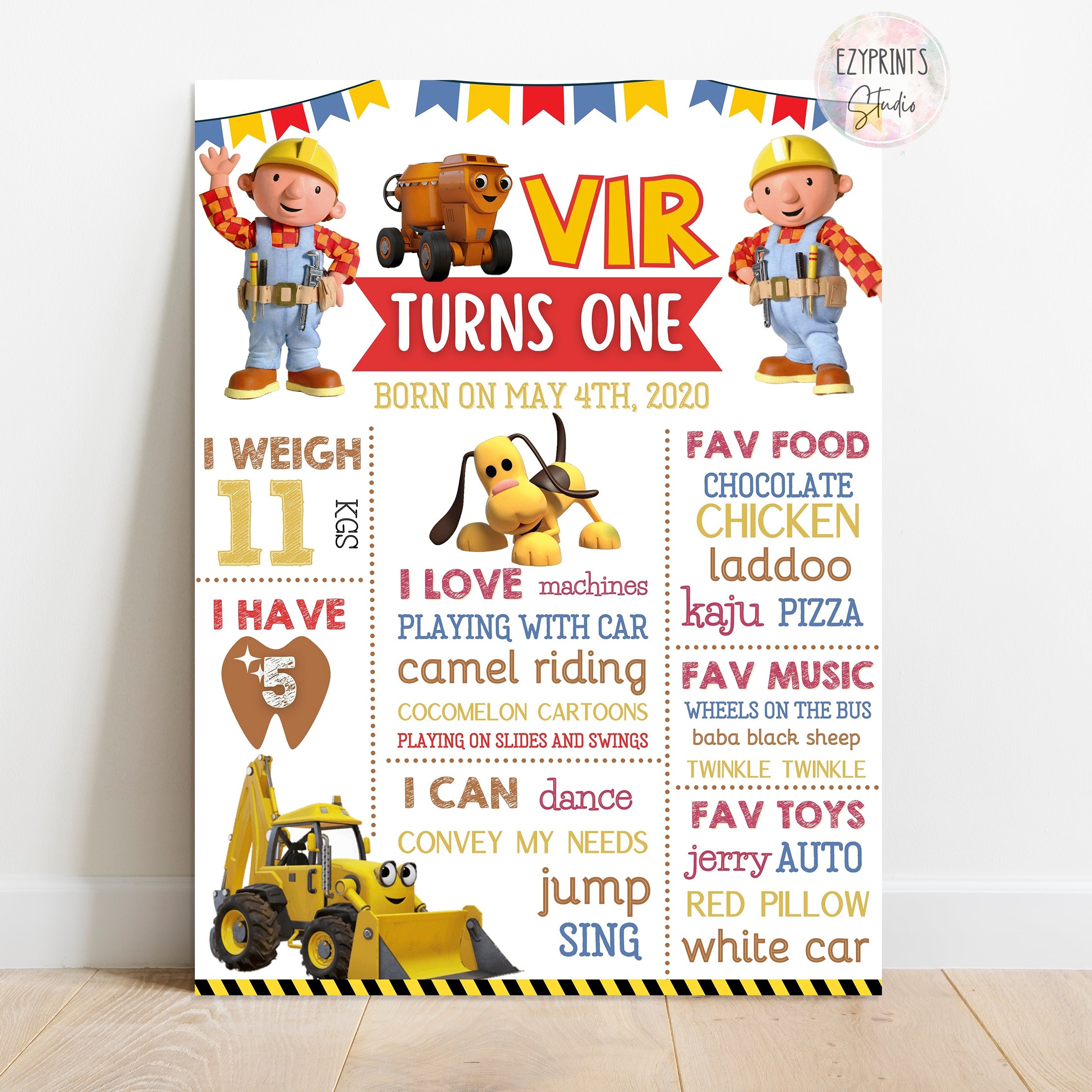 bob the builder chalkboard poster