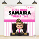 Boss Baby Pink Girls Birthday Backdrop