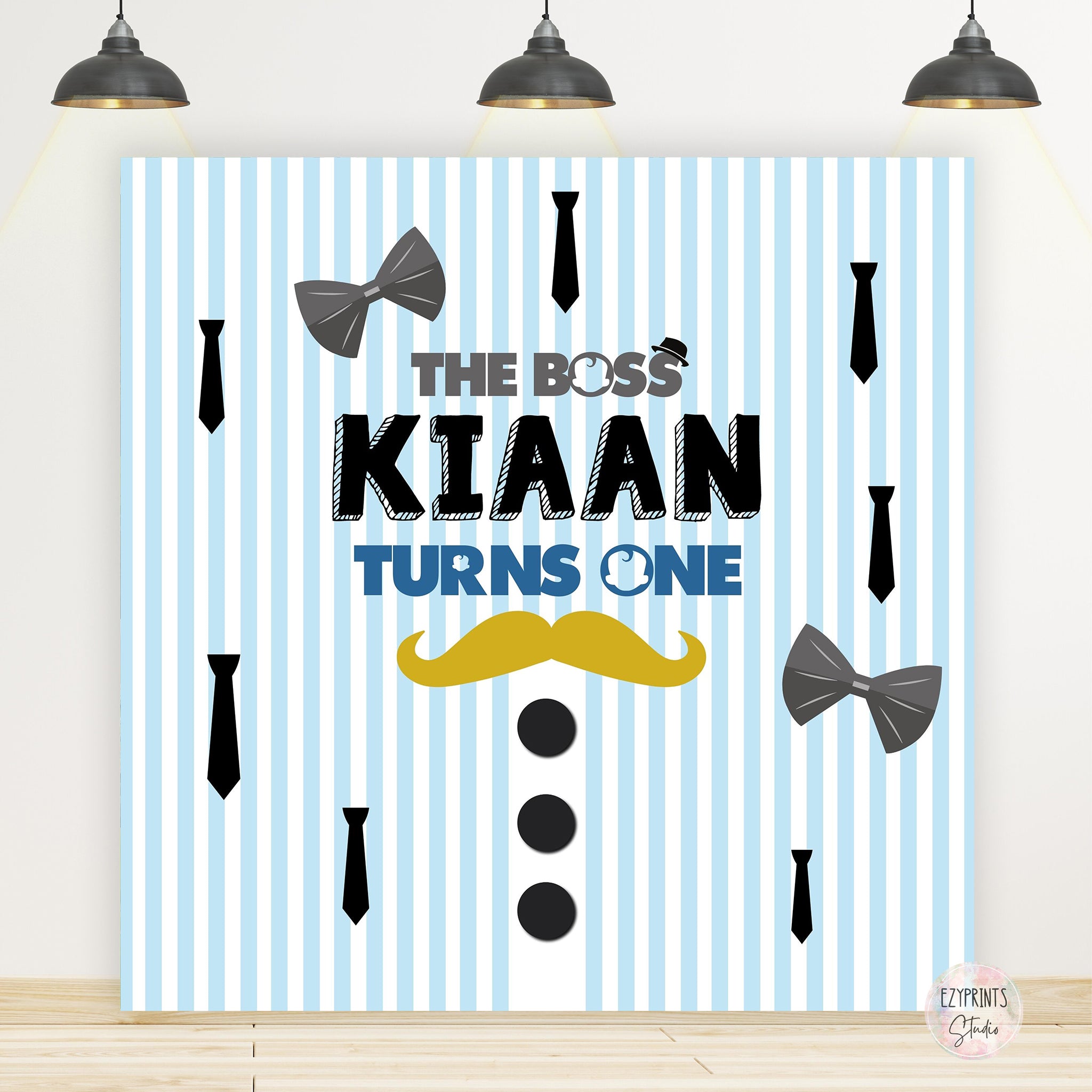 Little Man Theme Birthday Backdrop