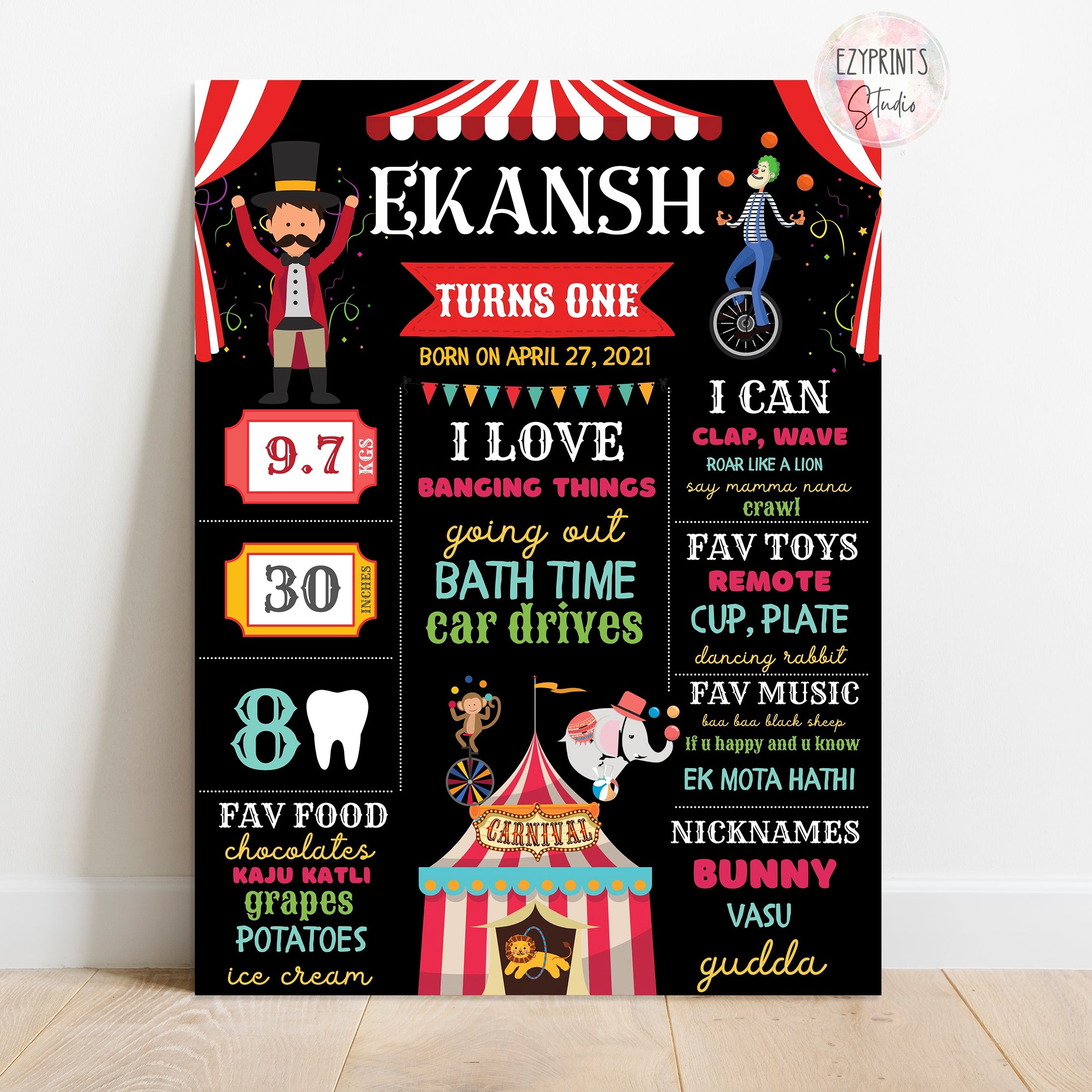 carnival chalkboard poster