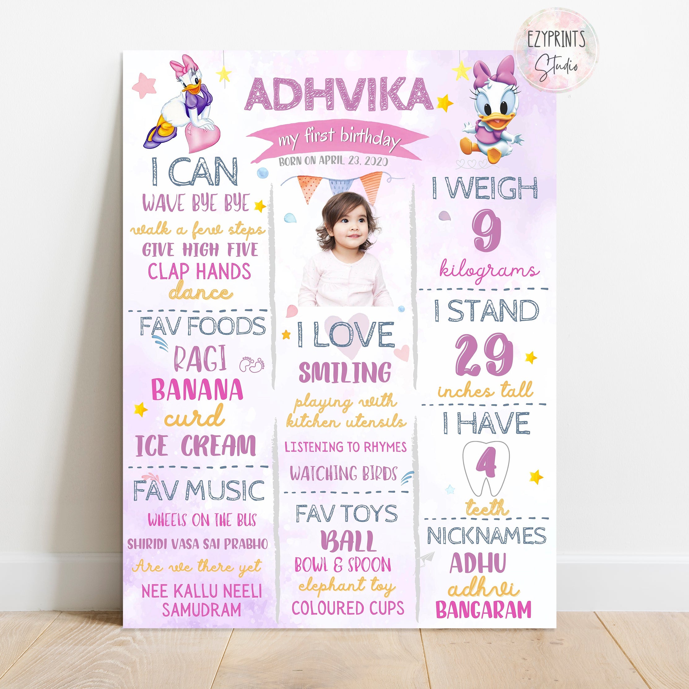 daisy duck disney chalkboard poster