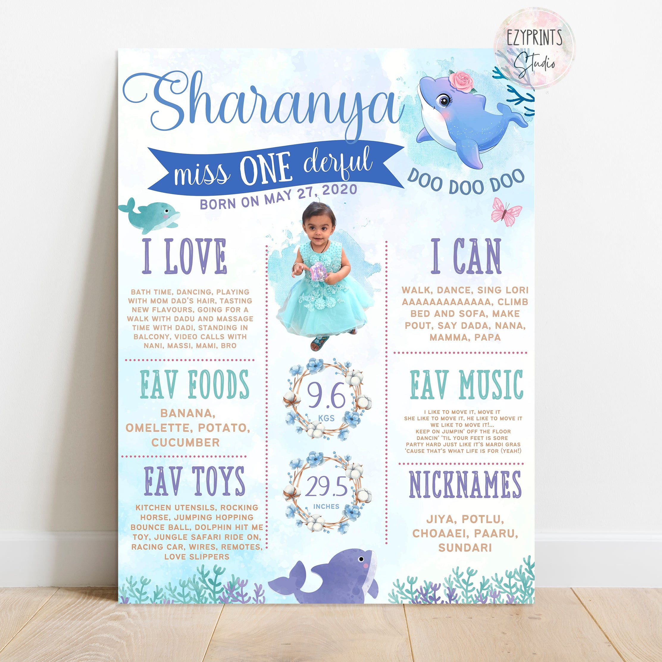 dolphin theme birthday chalkboard