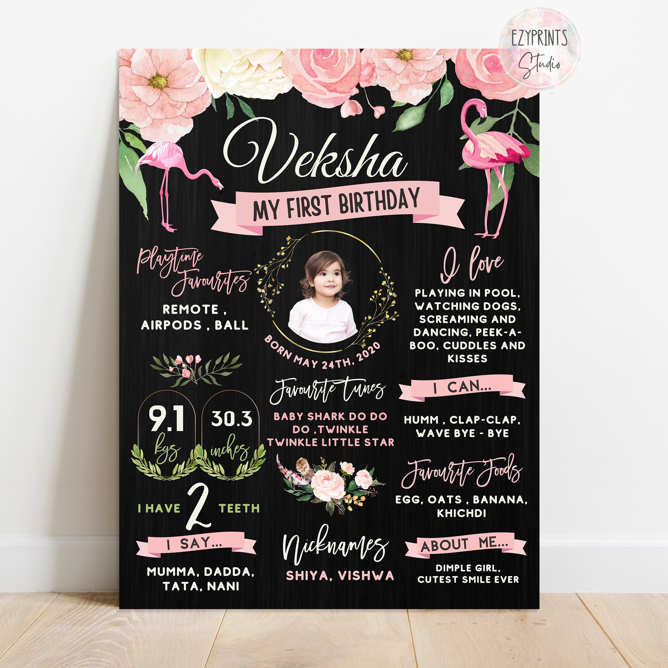 flamingo chalkboard poster