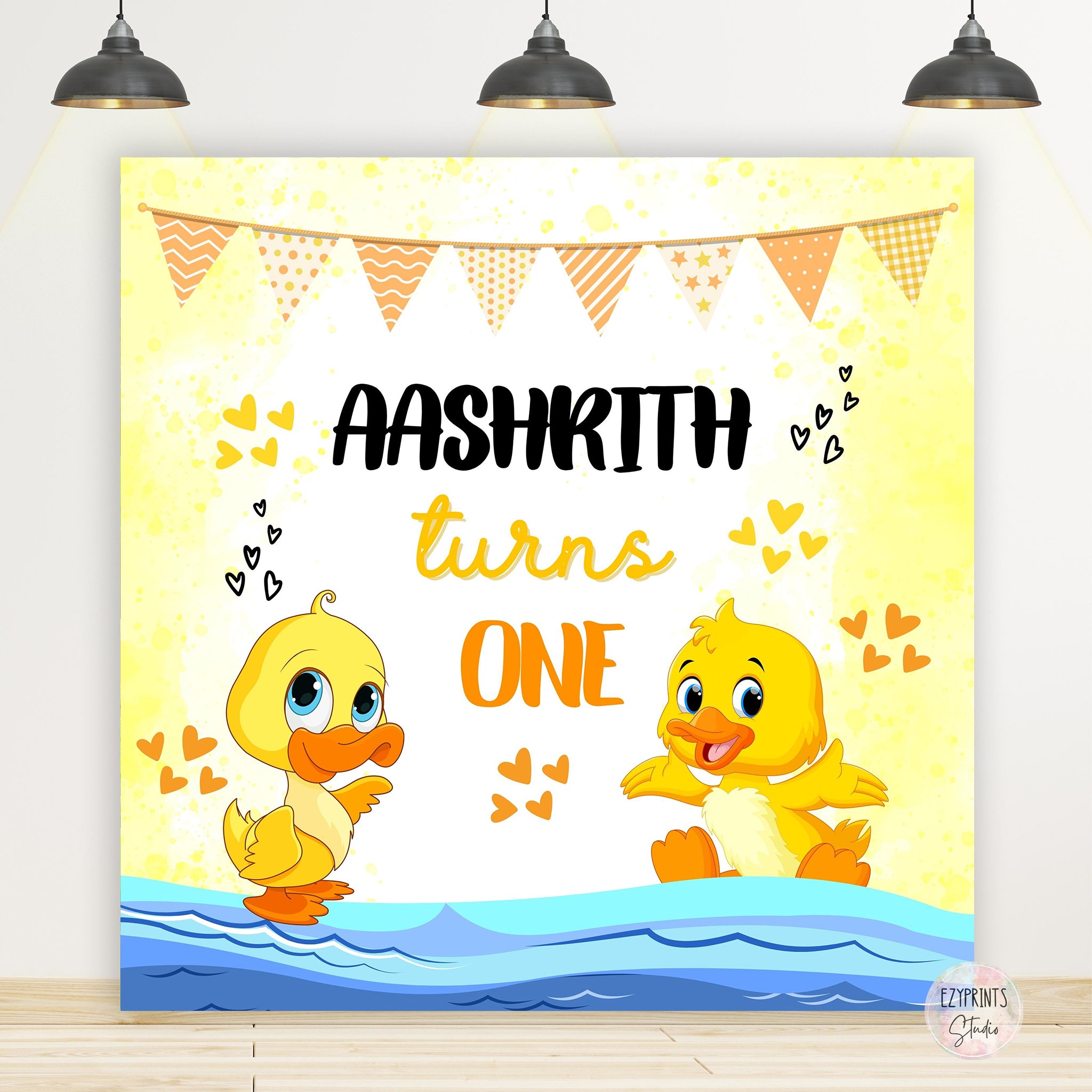 duck theme birthday backdrop