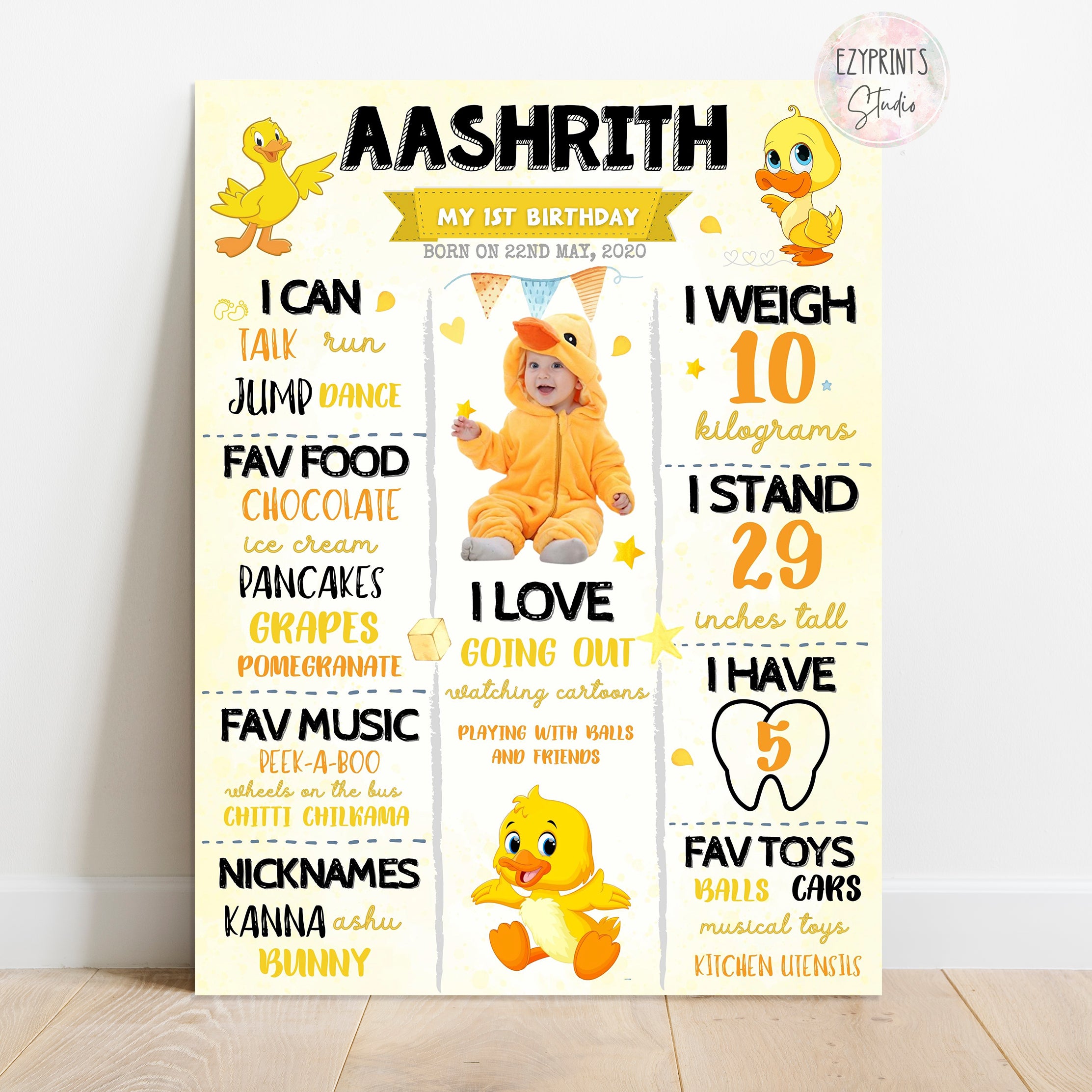 little ducks chalkboard poster