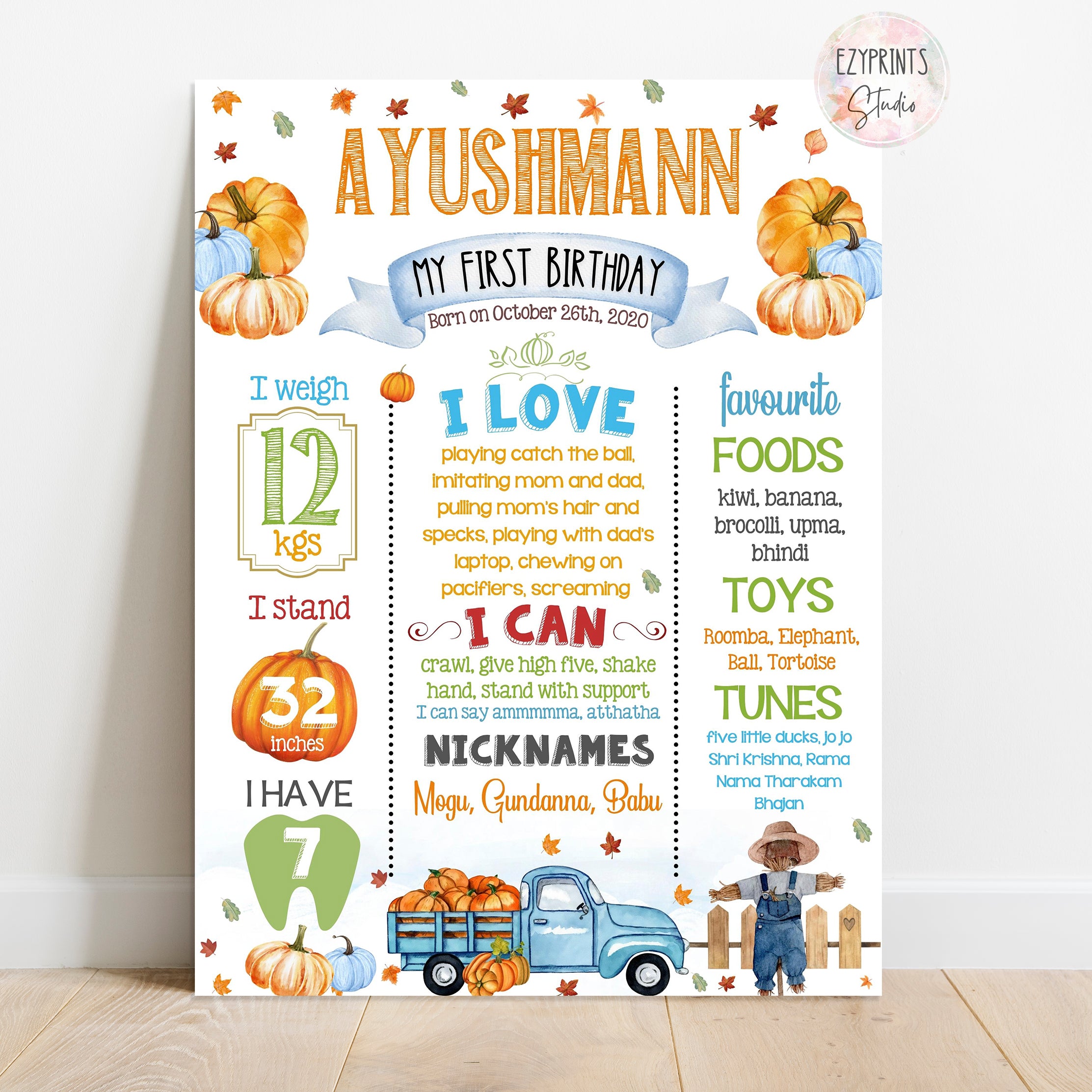 pumpkin fall autumn chalkboard poster