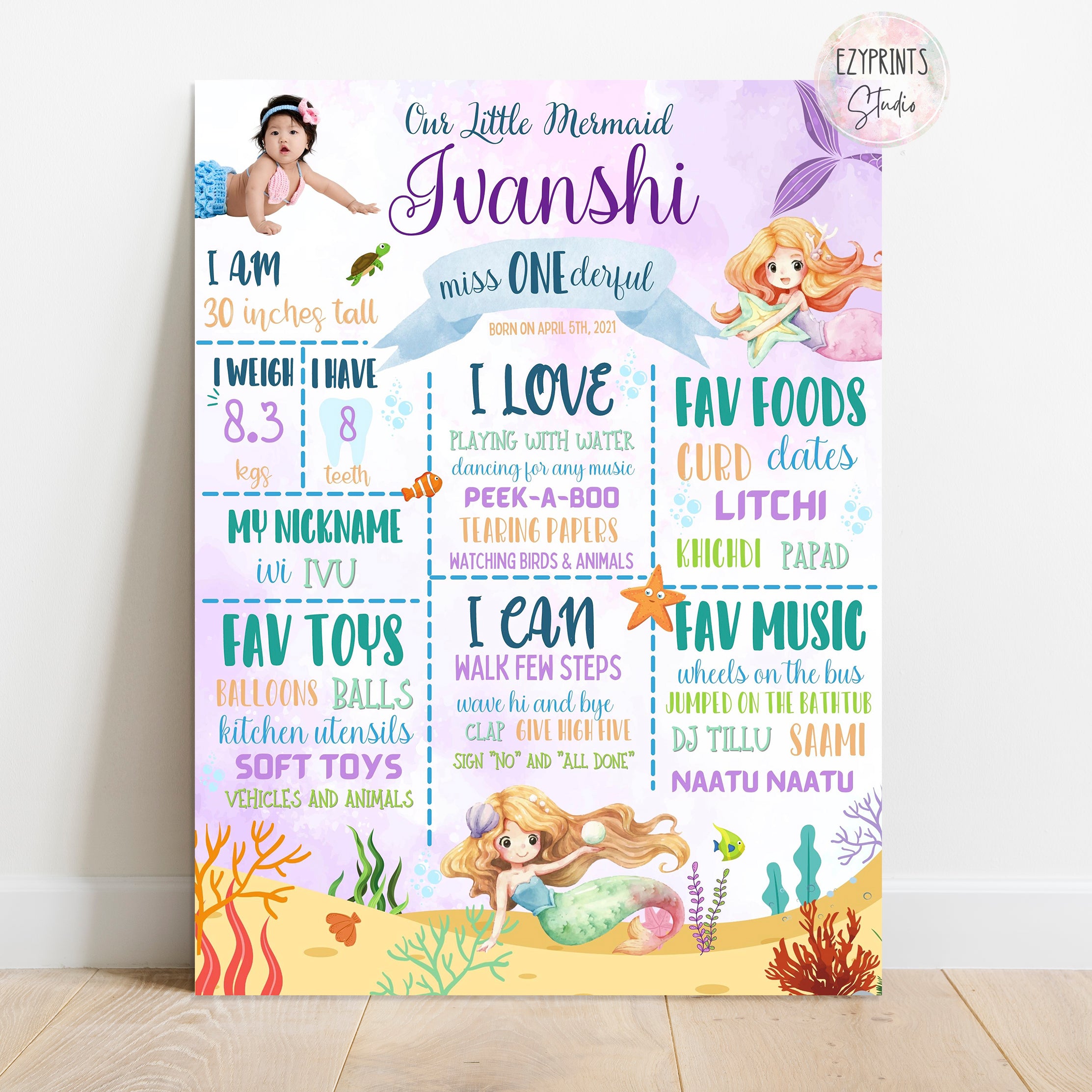 mermaid chalkboard poster