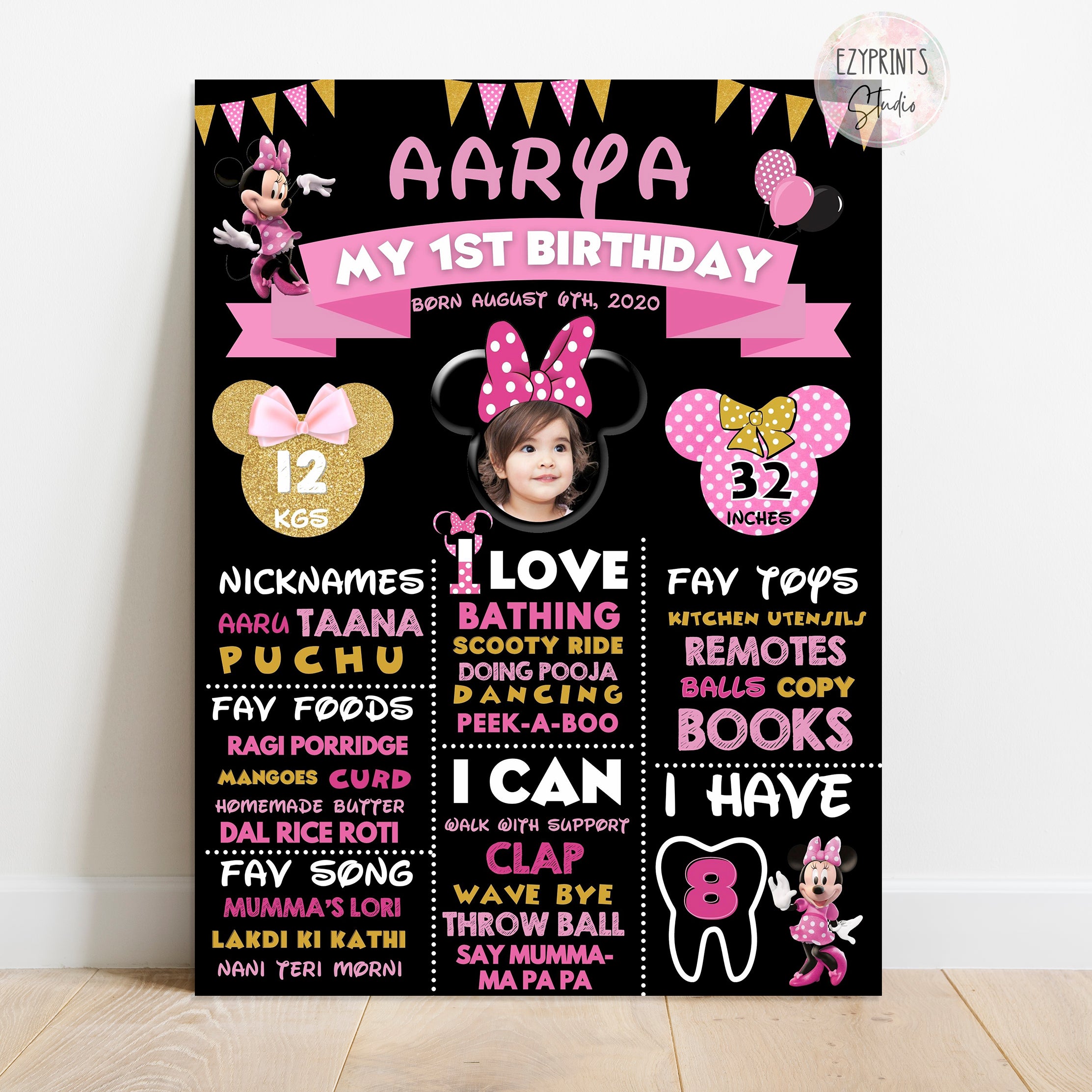 minnie mouse chalkboard poster