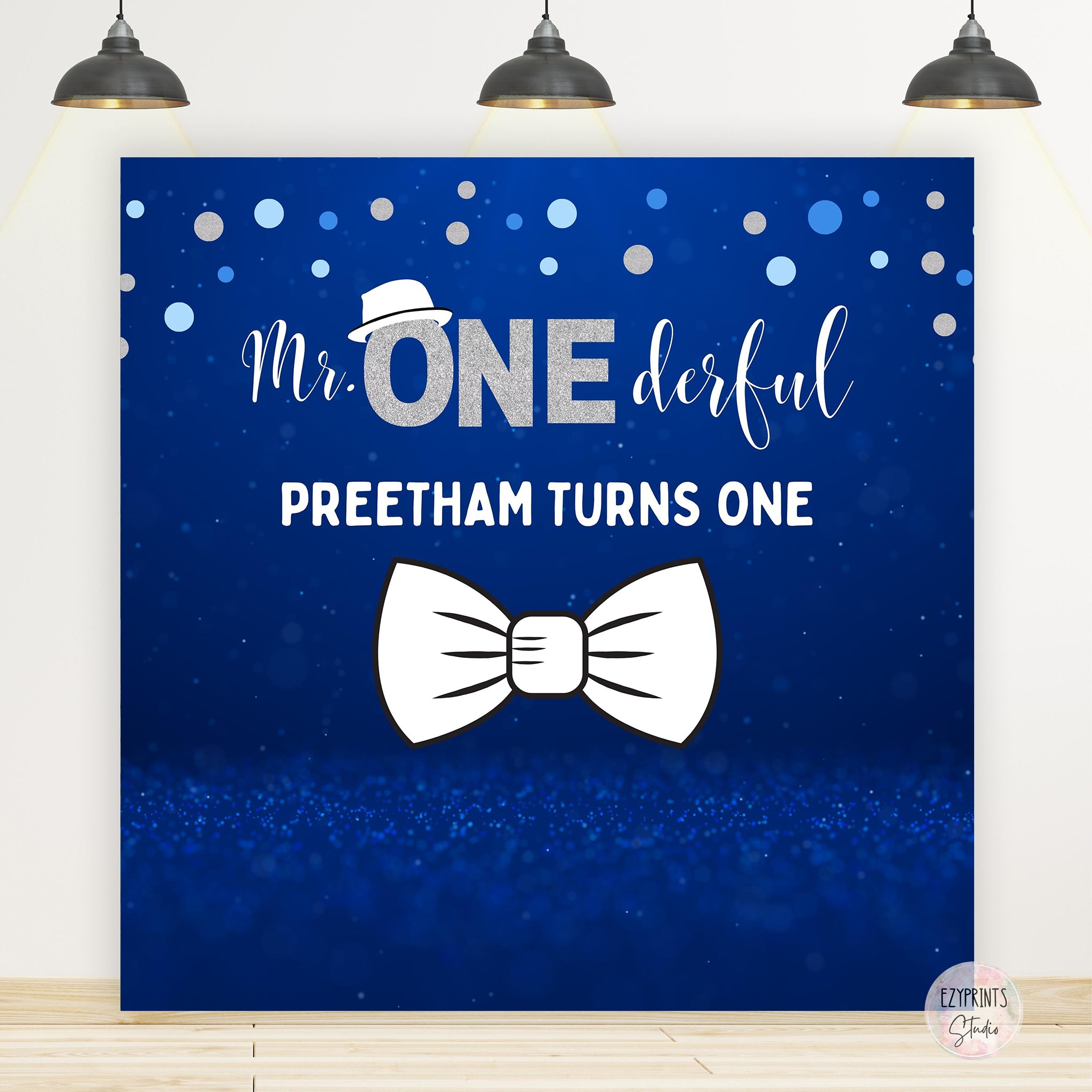 Mr. Onederful Boys Birthday Backdrop