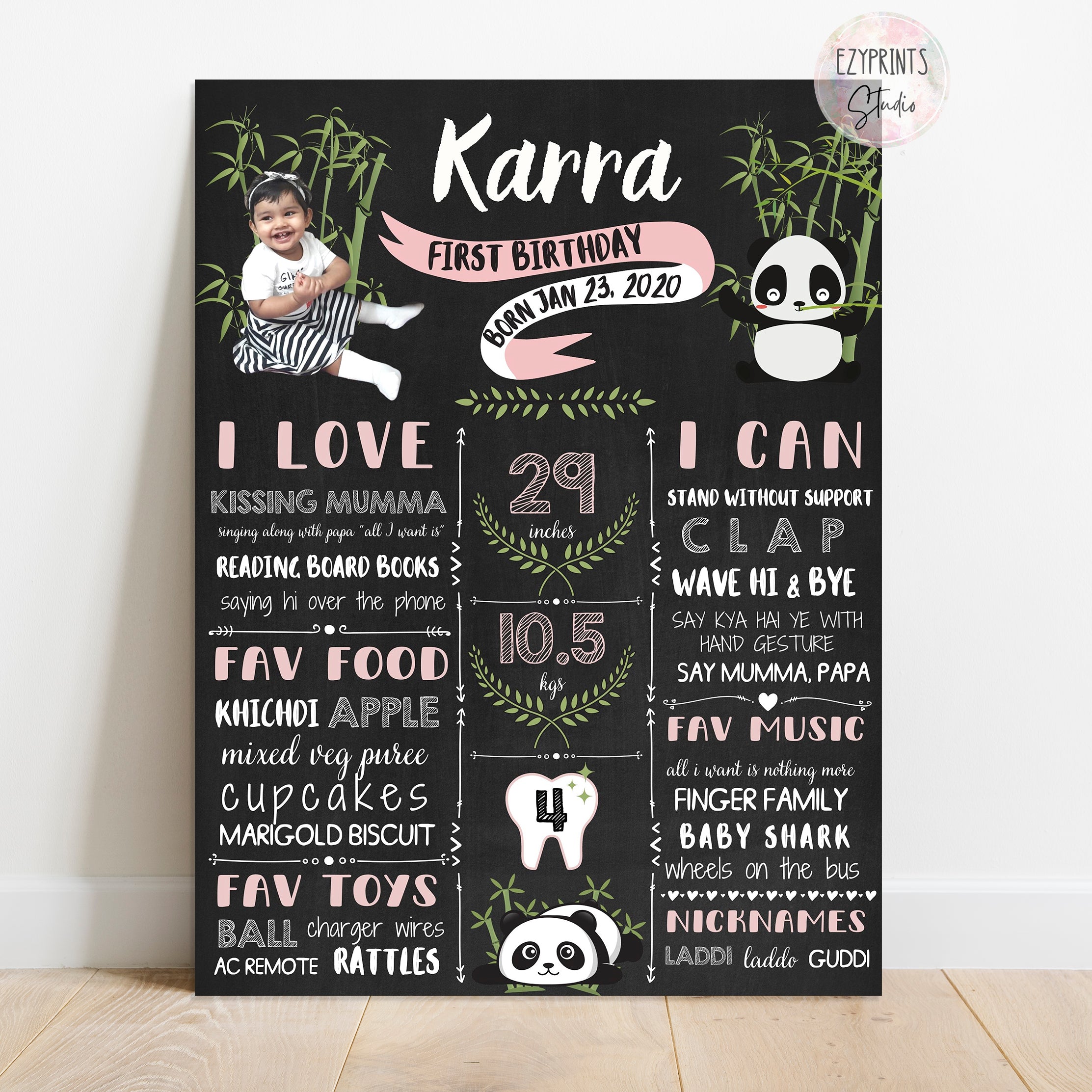 panda chalkboard poster