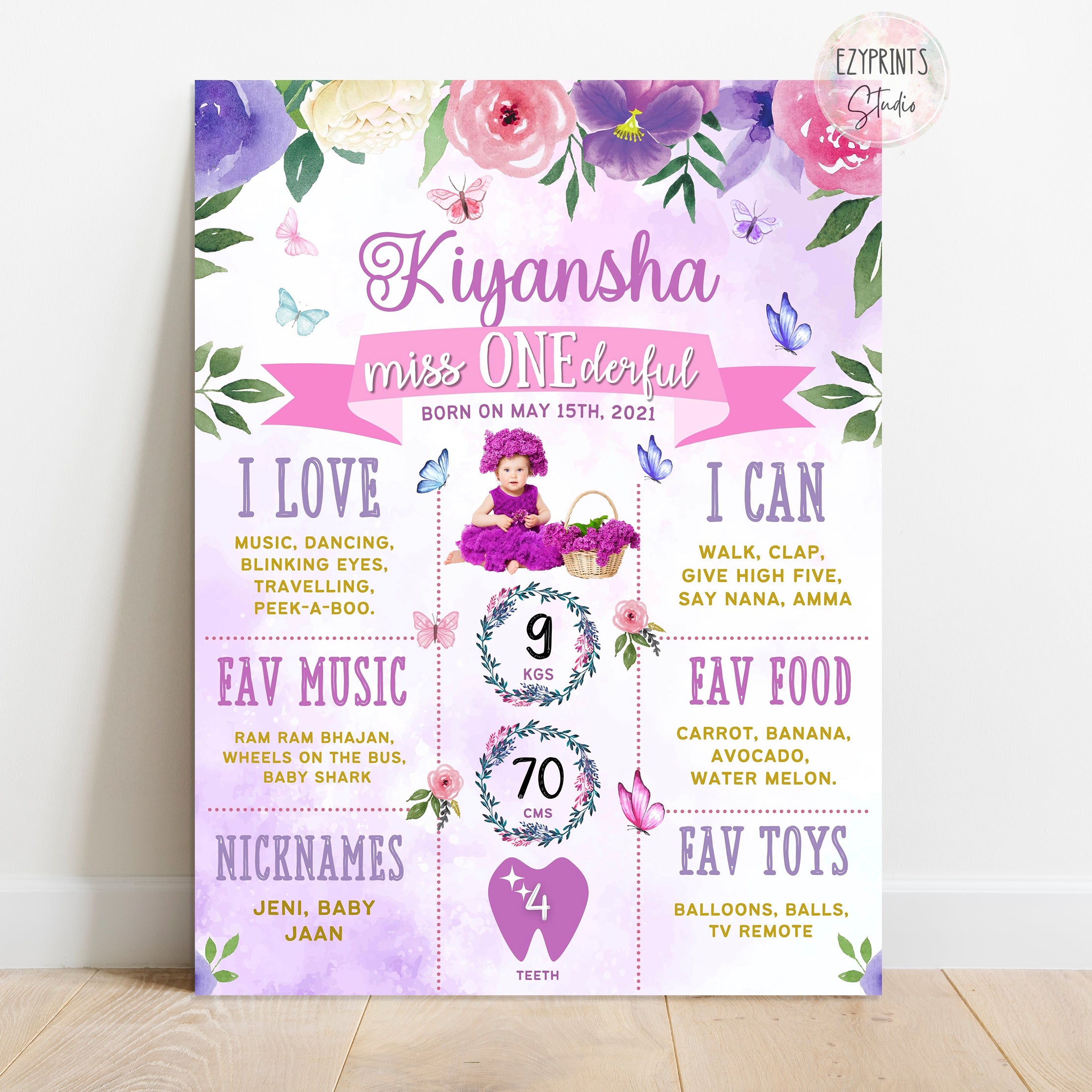 butterfly flower theme chalkboard