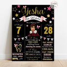 pink gold stars birthday chalkboard