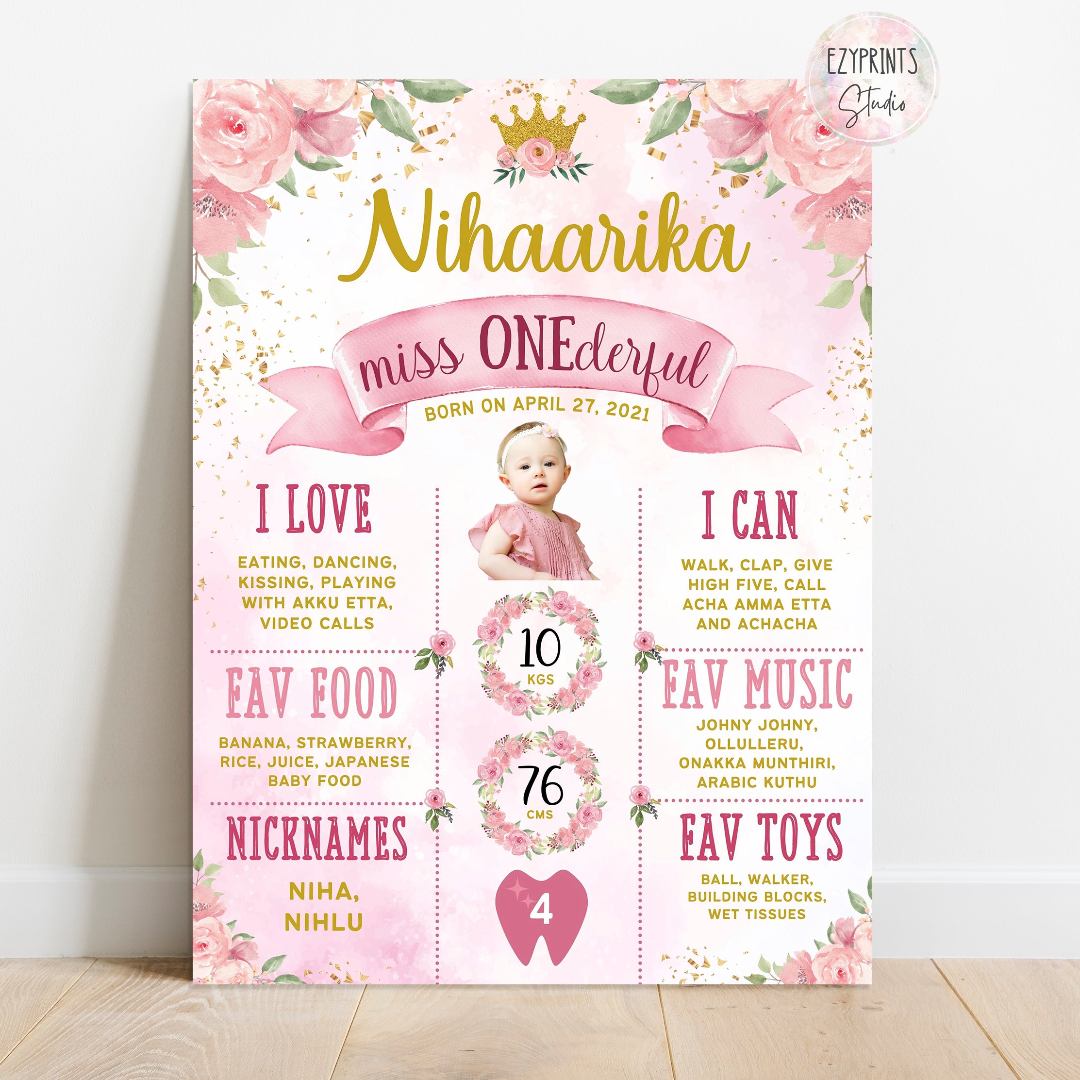 princess crown theme birthday sign