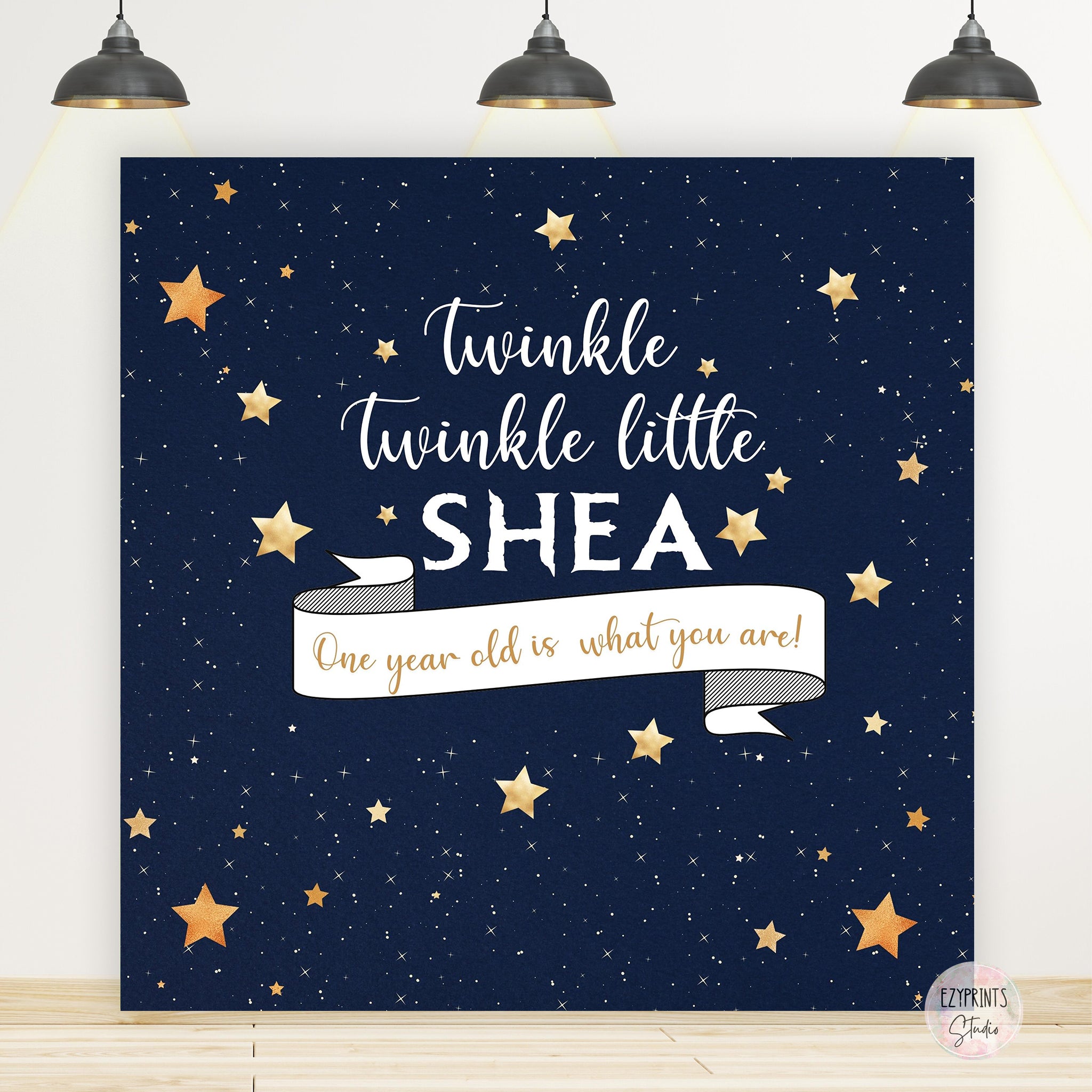 Twinkle Twinkle Little Star Birthday Backdrop