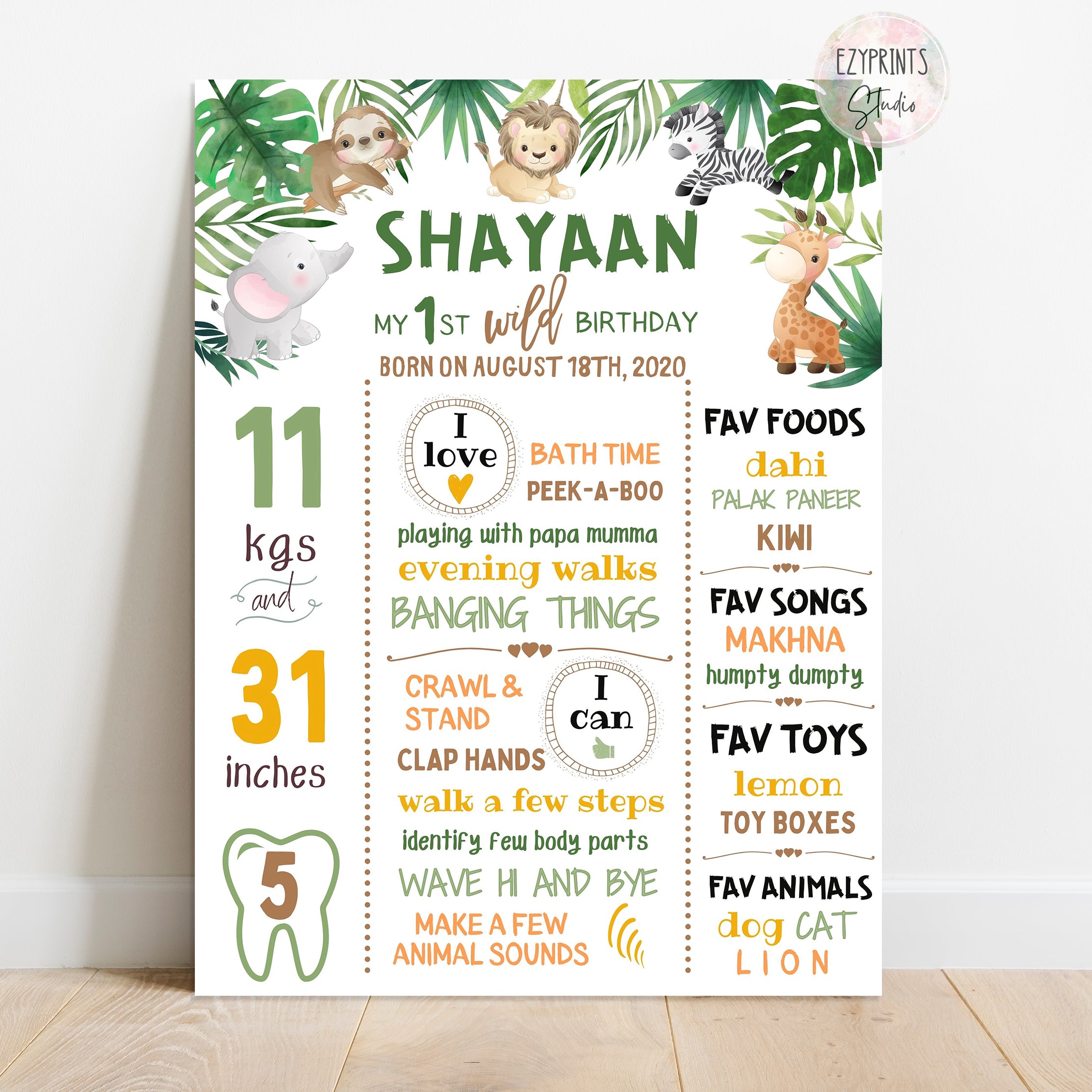 Wild jungle chalkboard poster