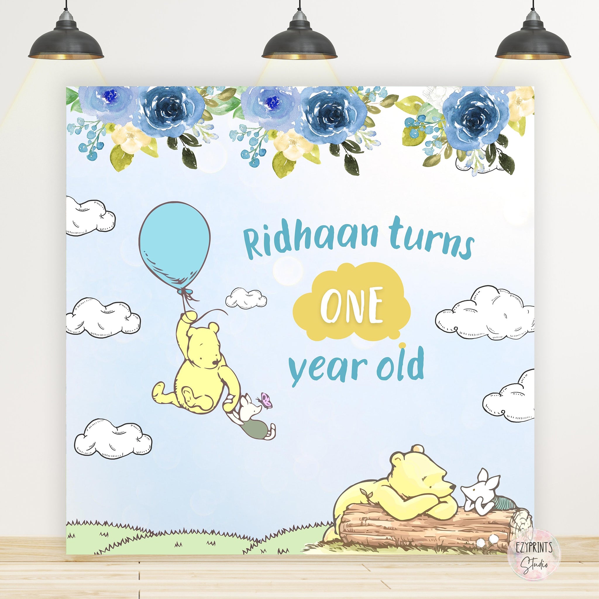 Winnie the Pooh Theme Birthday Backdrop