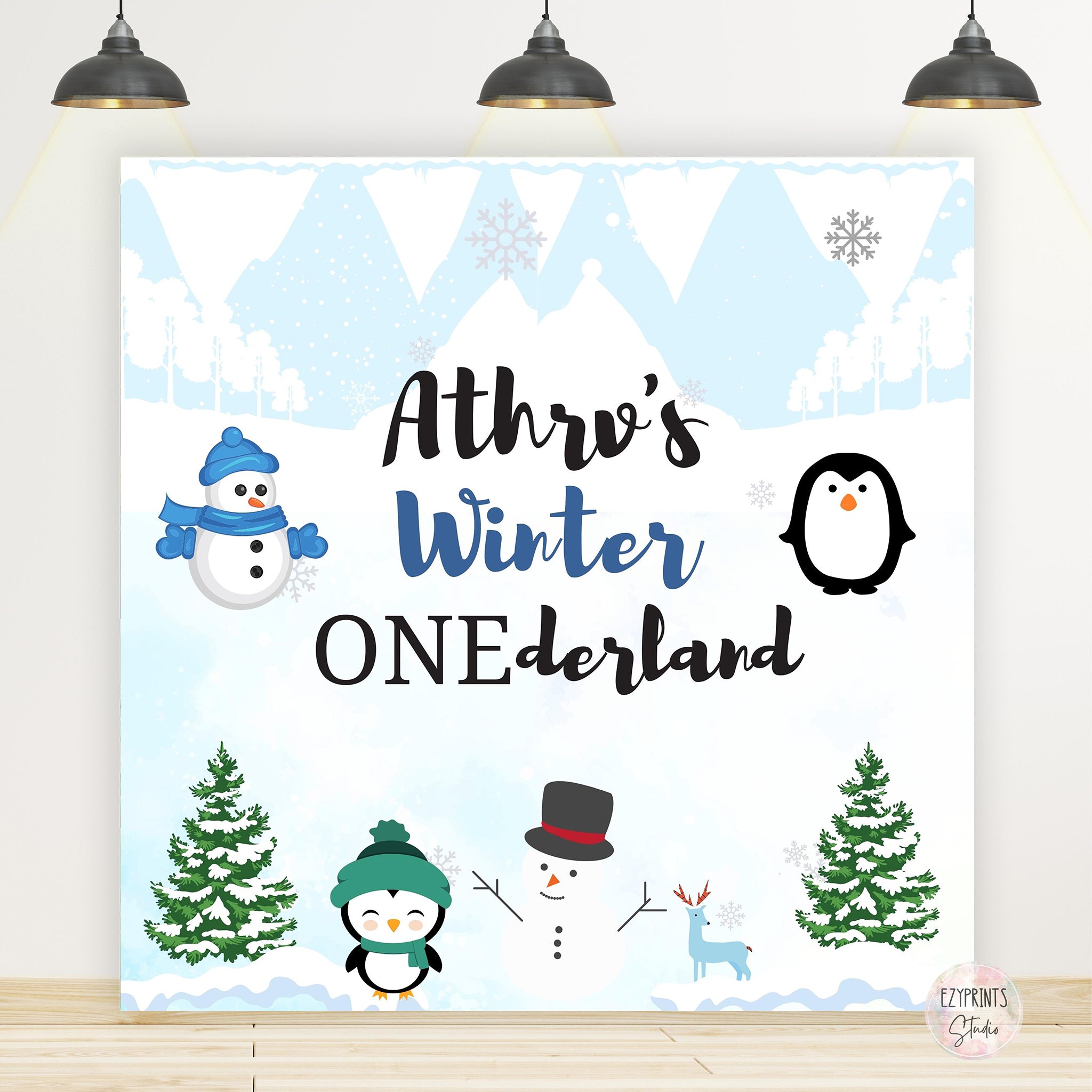 Winter Onederland Theme Birthday Backdrop