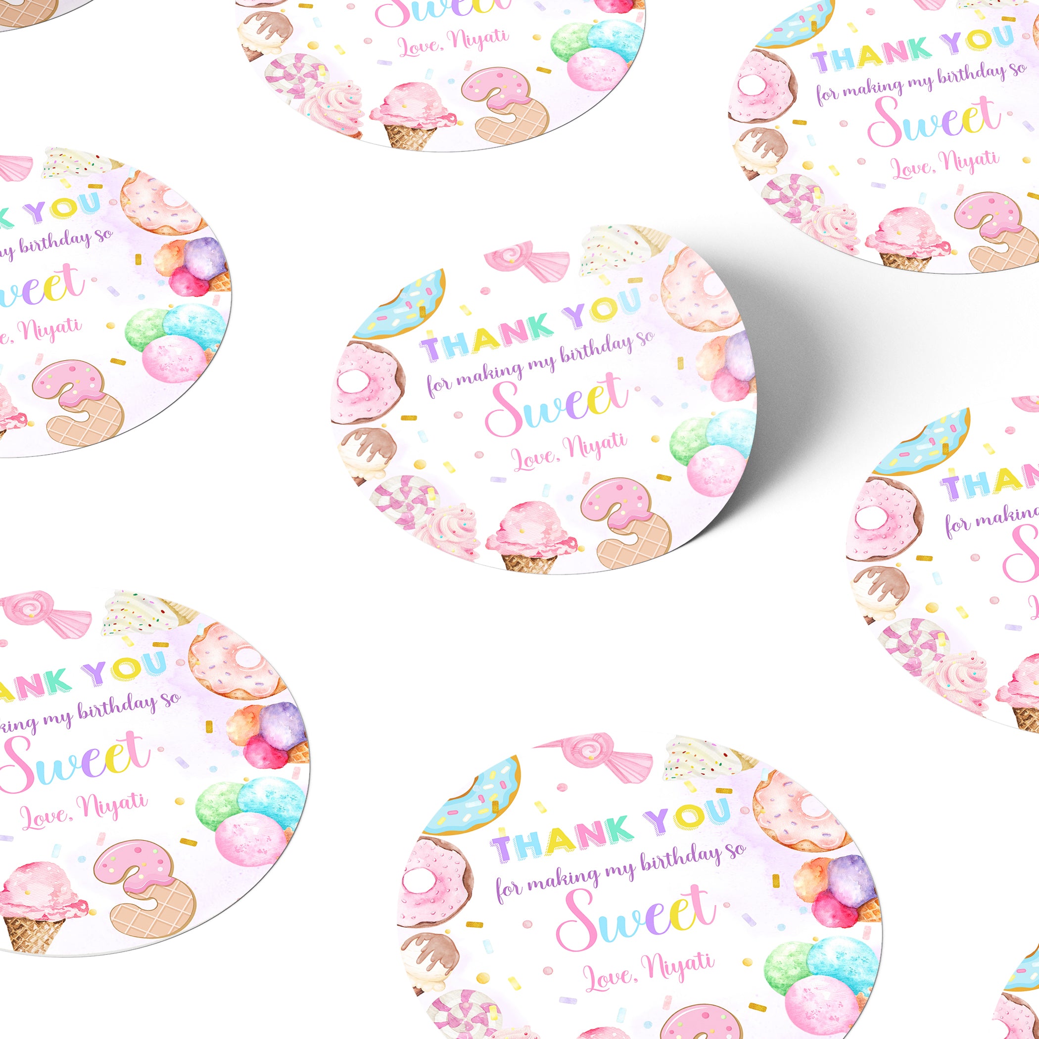 Thank you Stickers | Candyland Theme – Ezyprints Studio