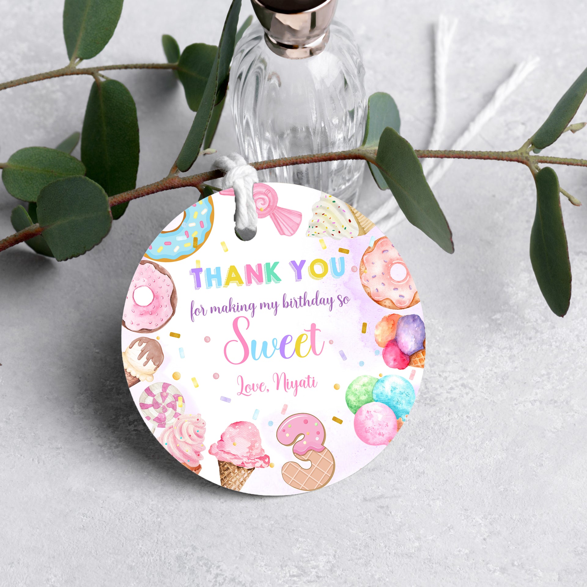 Thank you tags Labels Candyland theme – Ezyprints Studio