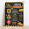 JCB Construction Theme Birthday Chalkboard Poster
