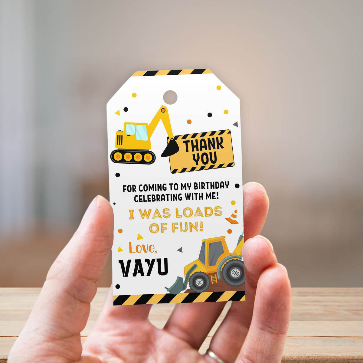 Thank you tags / Labels | JCB Construction Theme – Ezyprints Studio