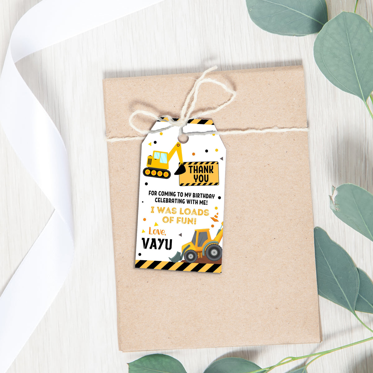 Thank you tags / Labels | JCB Construction Theme – Ezyprints Studio