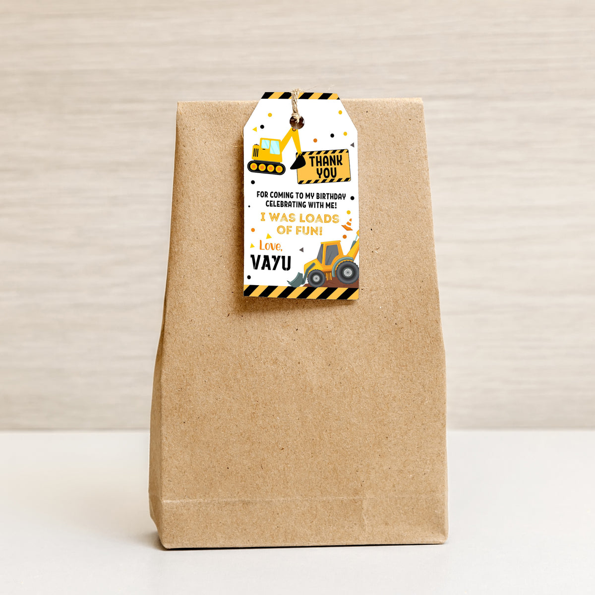 Thank you tags / Labels | JCB Construction Theme – Ezyprints Studio