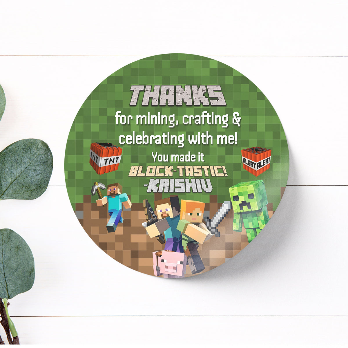 Thank you Stickers | Minecraft Theme – Ezyprints Studio