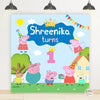 Peppa Pig Theme Birthday Backdrop Prop