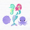 Mermaid Theme Birthday Party Cutouts