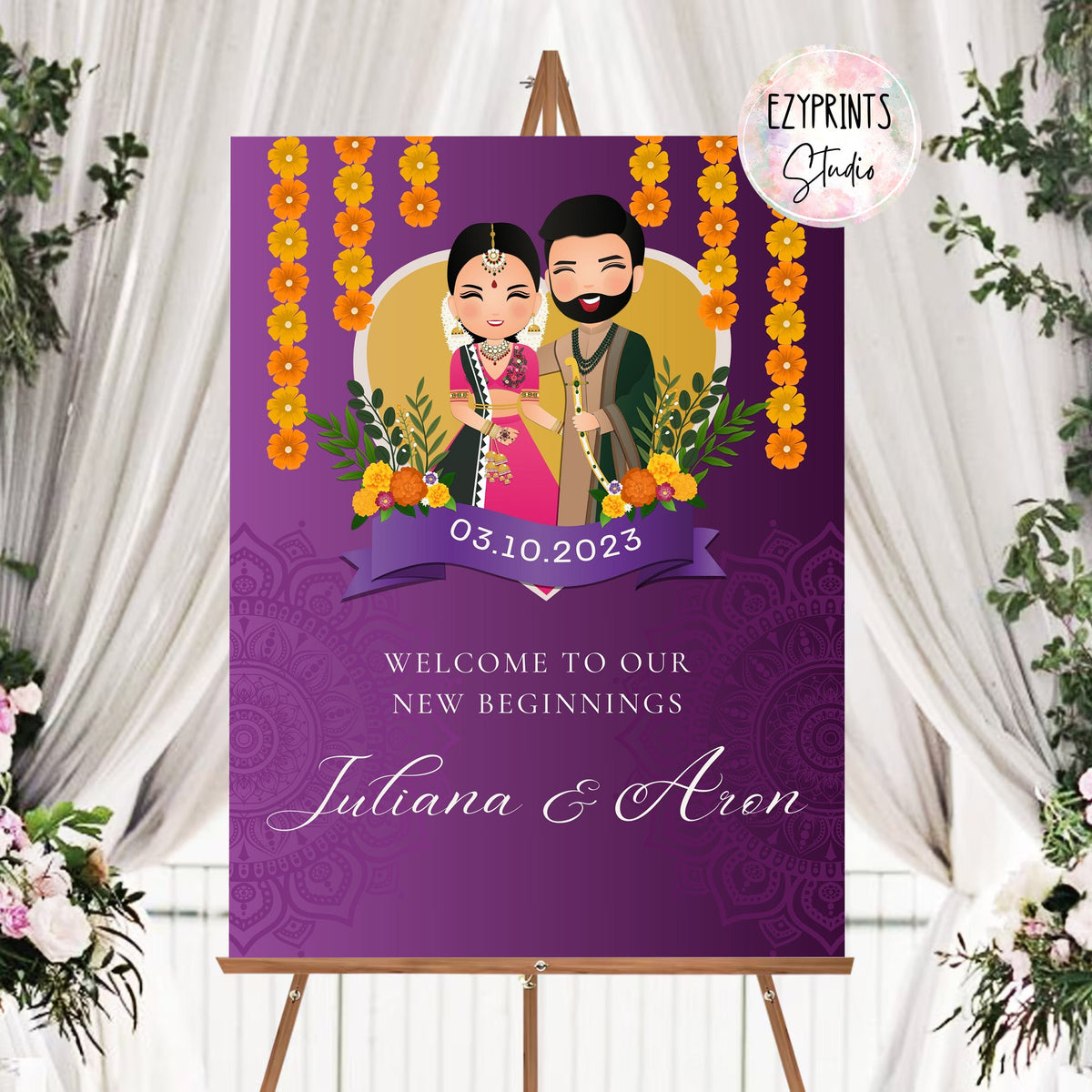 Indian Wedding Welcome Sign – Ezyprints Studio