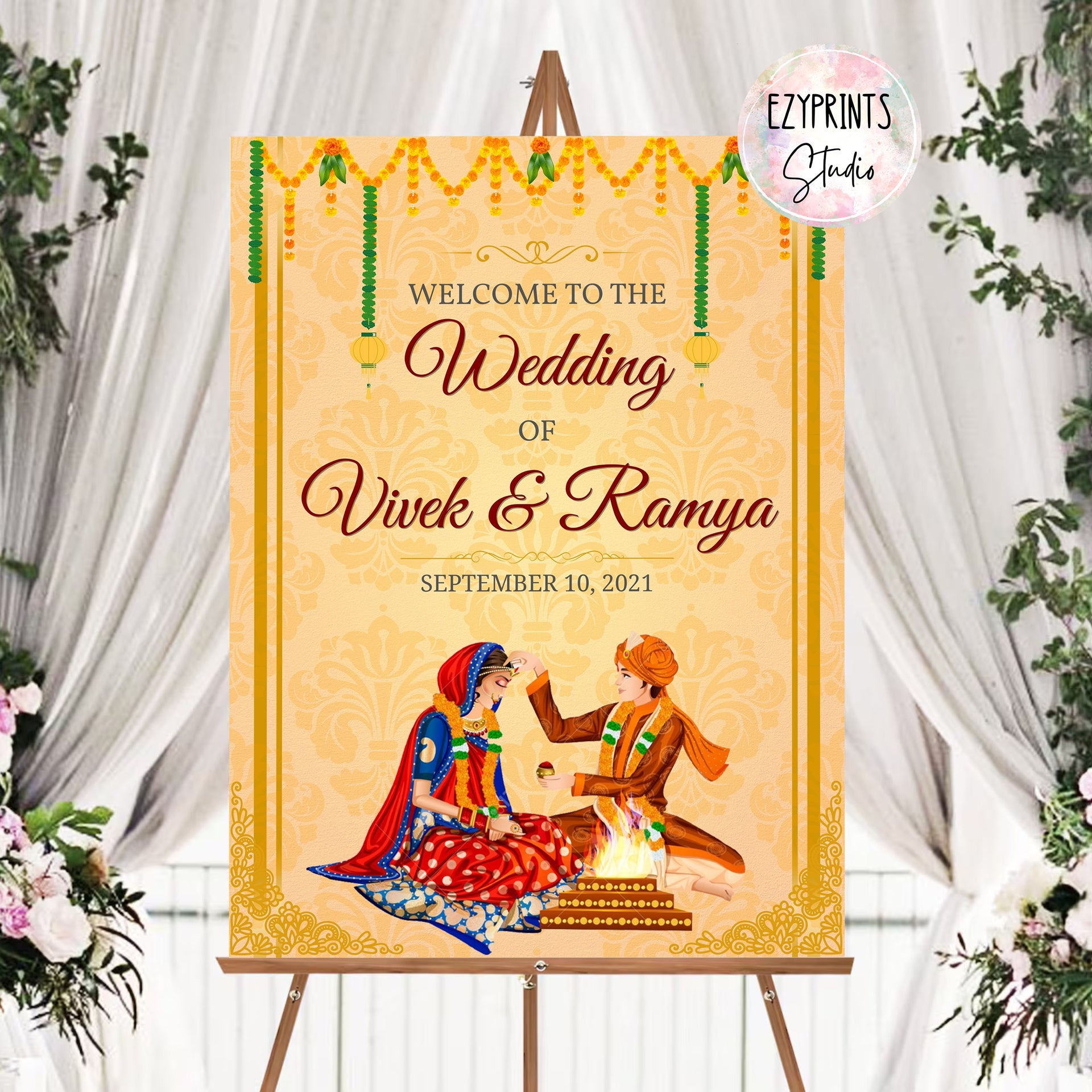 Indian Wedding Welcome Sign | Wedding – Ezyprints Studio