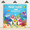 Baby Shark Birthday Backdrop Banner