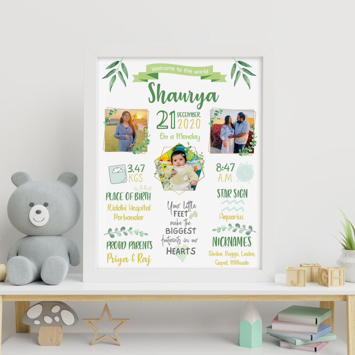 Birth Stats Frame | Customised – Ezyprints Studio