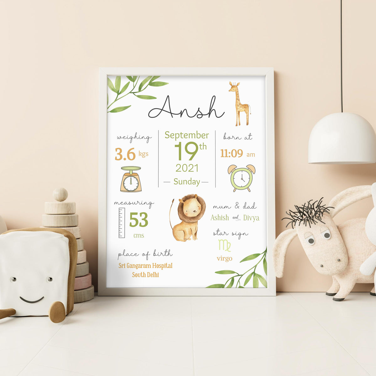 Birth Stats Frame – Ezyprints Studio