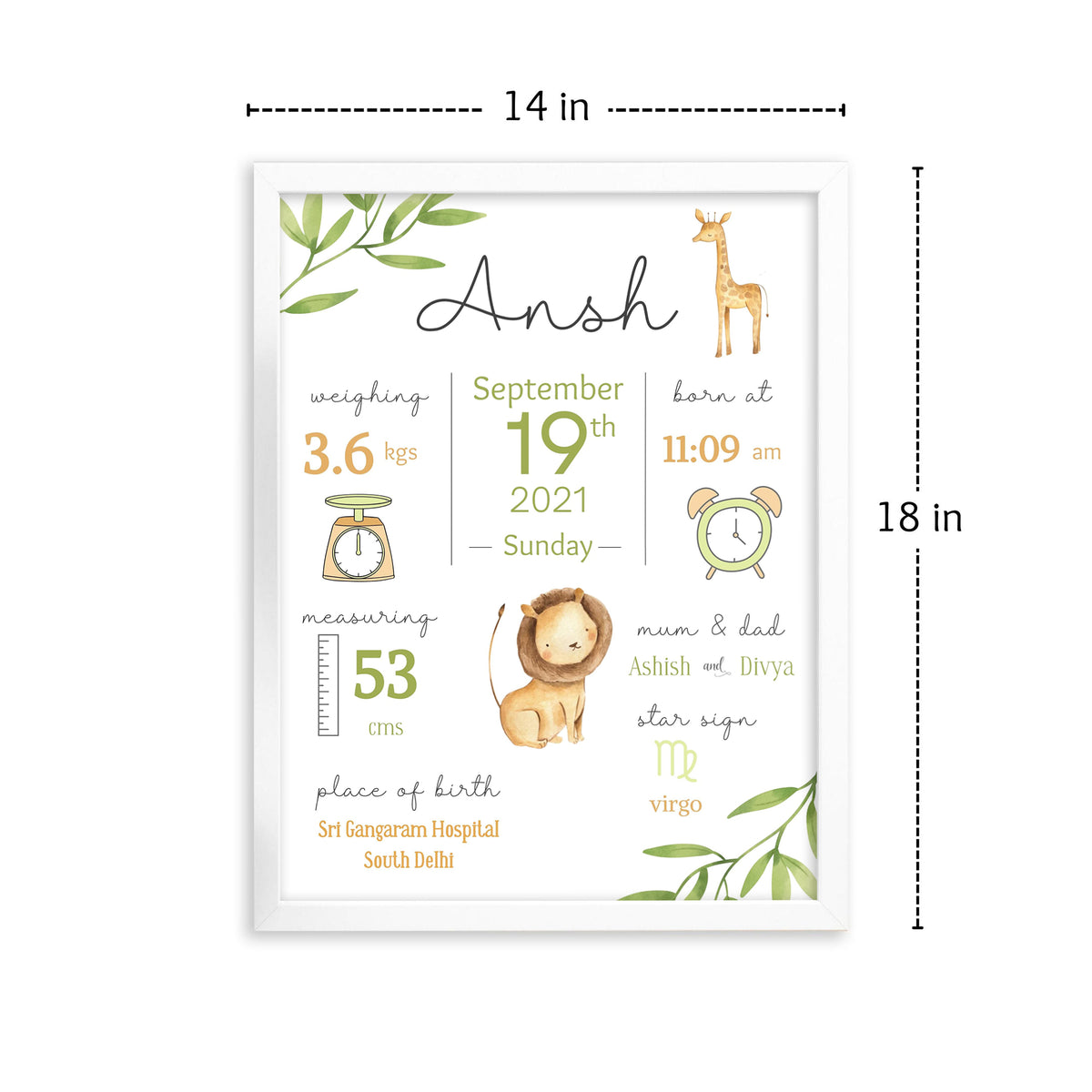 Birth Stats Frame – Ezyprints Studio
