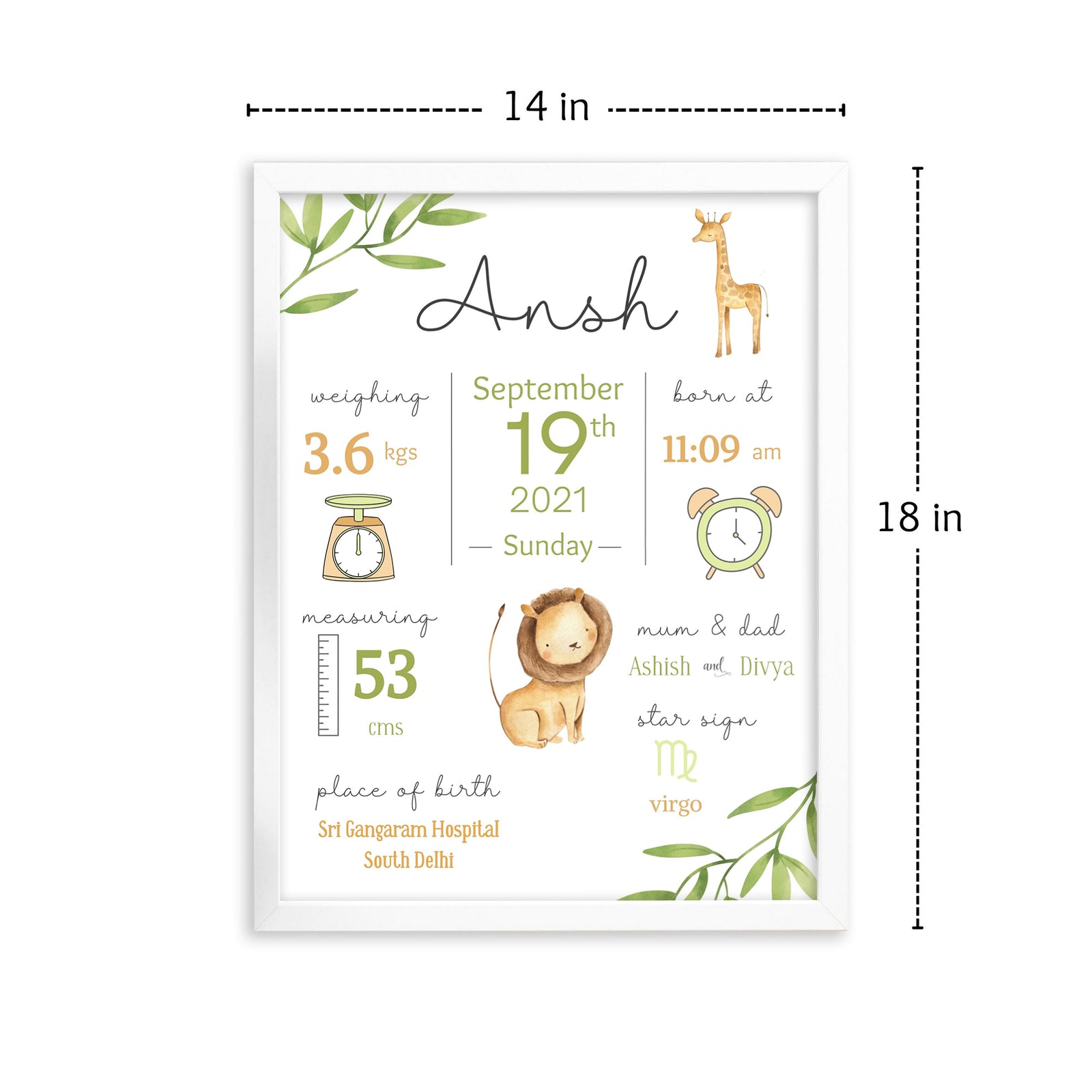 Birth Stats Frame – Ezyprints Studio