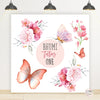 Pink Pastel Butterfly Birthday Backdrop