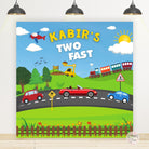 Two Fast Transport Theme Birthday Backdrop