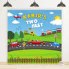 Two Fast Transport Theme Birthday Backdrop