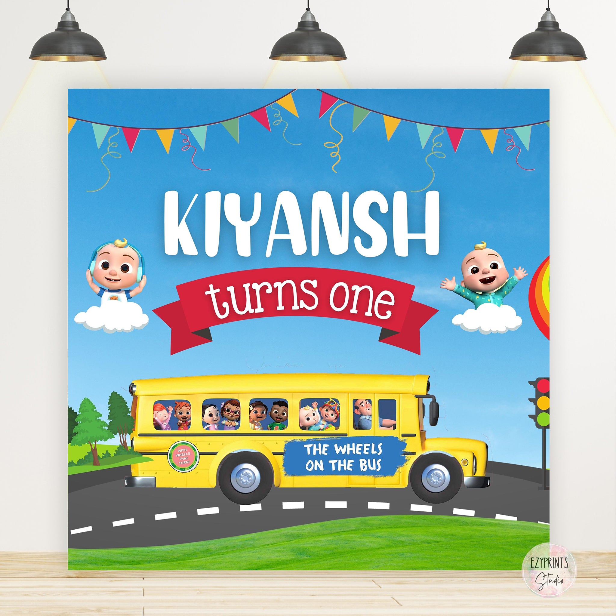 Cocomelon Backdrop | Wheels on the bus